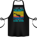 Scuba Diving Therapy Funny Diver Cotton Apron 100% Organic Black