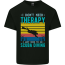 Scuba Diving Therapy Funny Diver Mens Cotton T-Shirt Tee Top Black