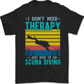 Scuba Diving Therapy Funny Diver Mens Gildan Cotton T-Shirt Black