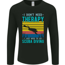 Scuba Diving Therapy Funny Diver Mens Long Sleeve T-Shirt Black