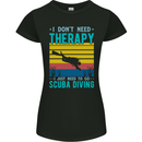 Scuba Diving Therapy Funny Diver Womens Petite Cut T-Shirt Black