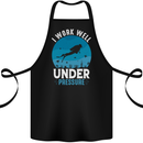 Scuba Diving Work Well Under Pressure Diver Funny Cotton Apron 100% Organic Black