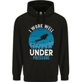 Scuba Diving Work Well Under Pressure Diver Funny Mens 80% Cotton Hoodie Black