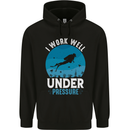 Scuba Diving Work Well Under Pressure Diver Funny Mens 80% Cotton Hoodie Black