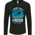 Scuba Diving Work Well Under Pressure Diver Funny Mens Long Sleeve T-Shirt Black