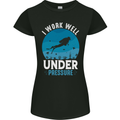 Scuba Diving Work Well Under Pressure Diver Funny Womens Petite Cut T-Shirt Black