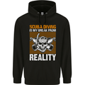 Scuba Diving is My Break From Reality Funny Diver Childrens Kids Hoodie Black