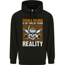 Scuba Diving is My Break From Reality Funny Diver Mens 80% Cotton Hoodie Black