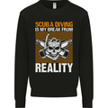 Scuba Diving is My Break From Reality Funny Diver Mens Sweatshirt Jumper Black