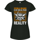 Scuba Diving is My Break From Reality Funny Diver Womens Petite Cut T-Shirt Black
