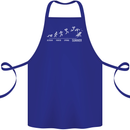 Seasons to Summer Holiday Time Funny Cotton Apron 100% Organic Royal Blue