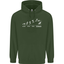 Seasons to Summer Holiday Time Funny Mens 80% Cotton Hoodie Forest Green