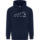 Seasons to Summer Holiday Time Funny Mens 80% Cotton Hoodie Navy Blue