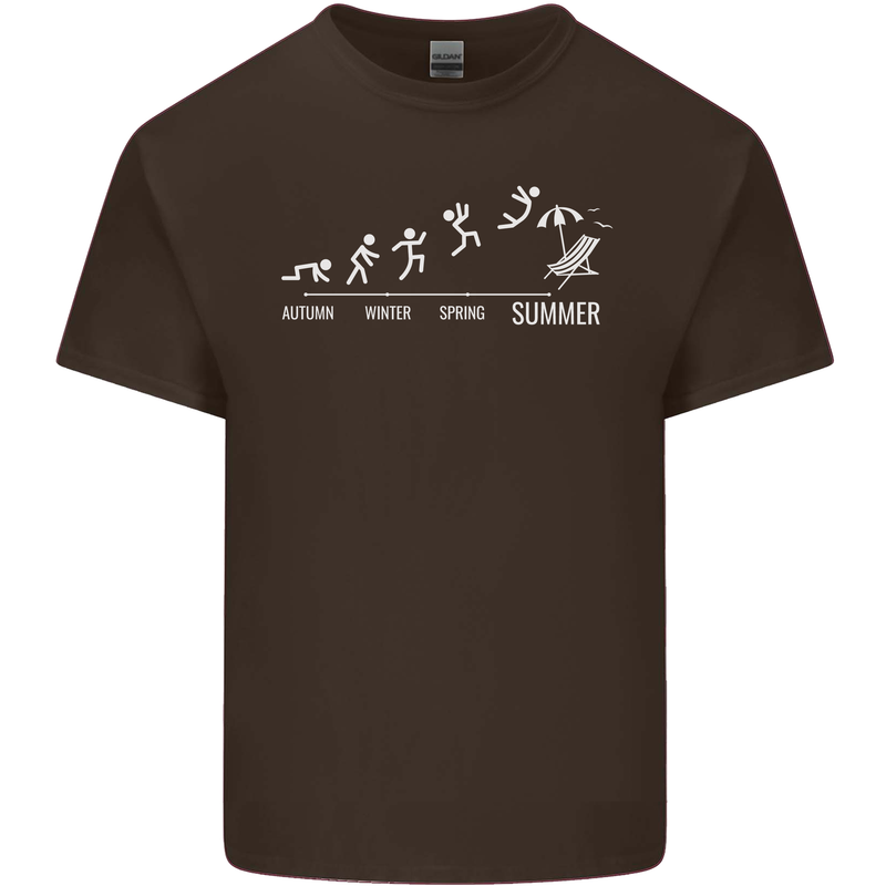 Seasons to Summer Holiday Time Funny Mens Cotton T-Shirt Tee Top Dark Chocolate