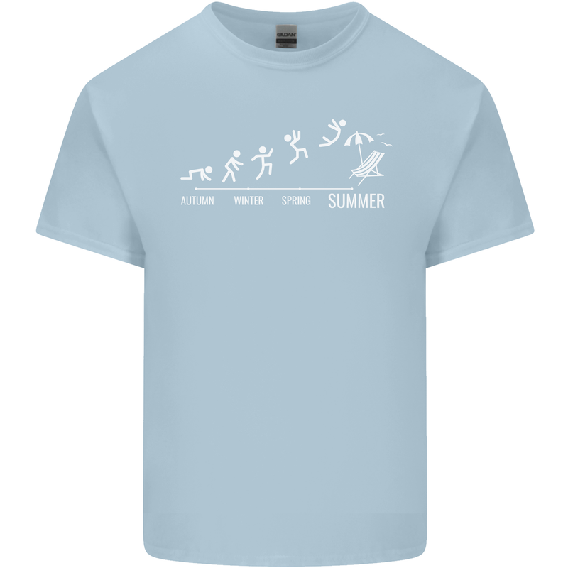 Seasons to Summer Holiday Time Funny Mens Cotton T-Shirt Tee Top Light Blue