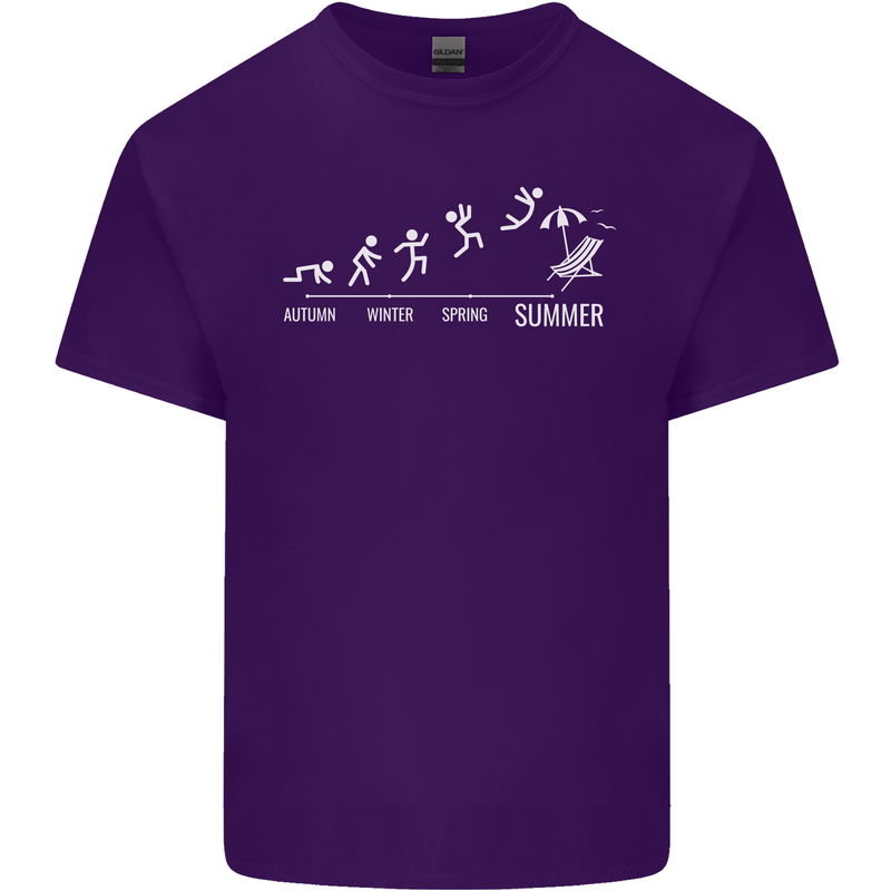 Seasons to Summer Holiday Time Funny Mens Cotton T-Shirt Tee Top Purple