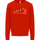 Seasons to Summer Holiday Time Funny Mens Sweatshirt Jumper Bright Red