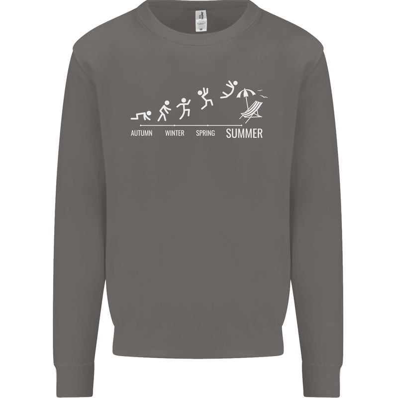 Seasons to Summer Holiday Time Funny Mens Sweatshirt Jumper Charcoal