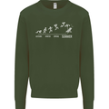 Seasons to Summer Holiday Time Funny Mens Sweatshirt Jumper Forest Green