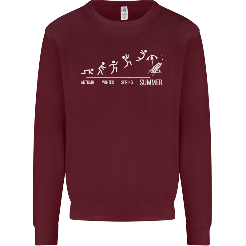 Seasons to Summer Holiday Time Funny Mens Sweatshirt Jumper Maroon