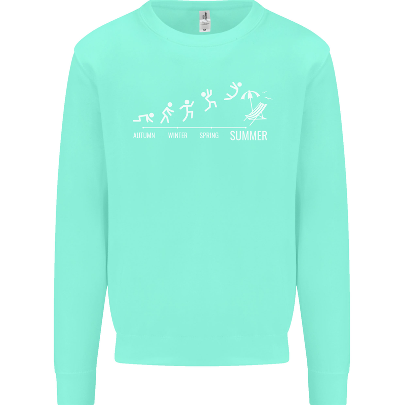 Seasons to Summer Holiday Time Funny Mens Sweatshirt Jumper Peppermint