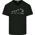 Seasons to Summer Holiday Time Funny Mens V-Neck Cotton T-Shirt Black