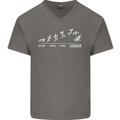 Seasons to Summer Holiday Time Funny Mens V-Neck Cotton T-Shirt Charcoal