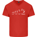 Seasons to Summer Holiday Time Funny Mens V-Neck Cotton T-Shirt Red