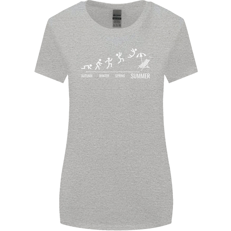 Seasons to Summer Holiday Time Funny Womens Wider Cut T-Shirt Sports Grey