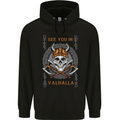 See You in Valhalla Viking Skull and Symbols Childrens Kids Hoodie Black