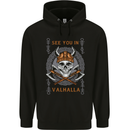 See You in Valhalla Viking Skull and Symbols Mens 80% Cotton Hoodie Black