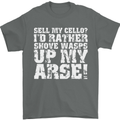 Sell My Cello Player Funny Music Mens T-Shirt 100% Cotton Charcoal