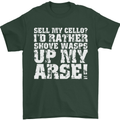 Sell My Cello Player Funny Music Mens T-Shirt 100% Cotton Forest Green