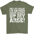 Sell My Cello Player Funny Music Mens T-Shirt 100% Cotton Military Green