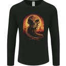 Serpent Skull Fantasy Snake Mens Long Sleeve T-Shirt Black
