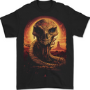 Serpent Skull Fantasy Snake Mens T-Shirt 100% Cotton BLACK