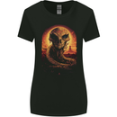 Serpent Skull Fantasy Snake Womens Wider Cut T-Shirt Black