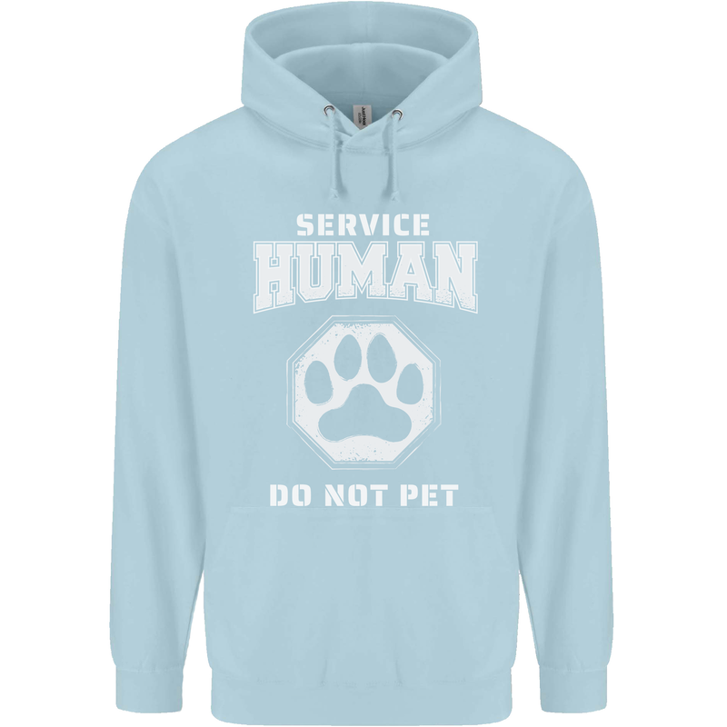 Service Human Do Not Pet Funny Dog Childrens Kids Hoodie Light Blue