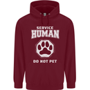 Service Human Do Not Pet Funny Dog Childrens Kids Hoodie Maroon
