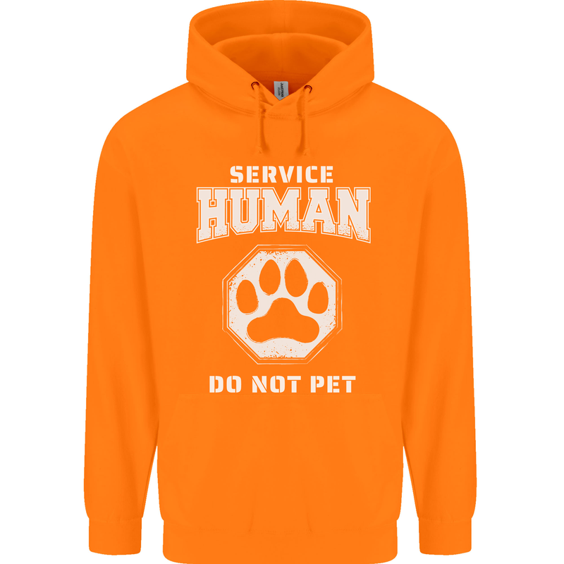 Service Human Do Not Pet Funny Dog Childrens Kids Hoodie Orange