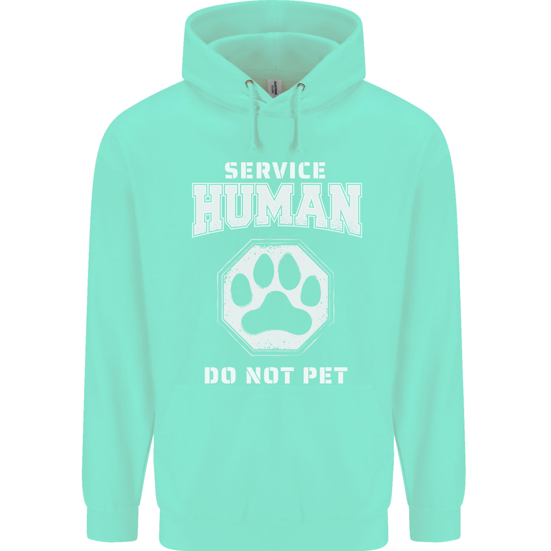 Service Human Do Not Pet Funny Dog Childrens Kids Hoodie Peppermint