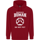 Service Human Do Not Pet Funny Dog Childrens Kids Hoodie Red