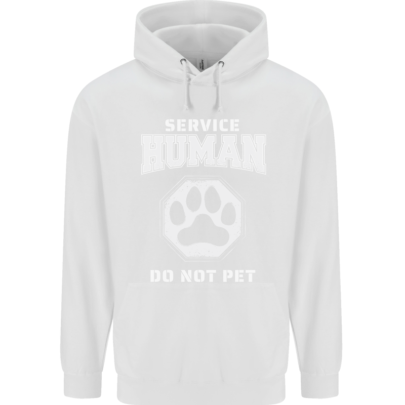 Service Human Do Not Pet Funny Dog Childrens Kids Hoodie White