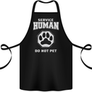 Service Human Do Not Pet Funny Dog Cotton Apron 100% Organic Black