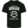 Service Human Do Not Pet Funny Dog Mens Cotton T-Shirt Tee Top Black