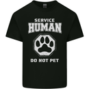 Service Human Do Not Pet Funny Dog Mens Cotton T-Shirt Tee Top Black