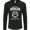 Service Human Do Not Pet Funny Dog Mens Long Sleeve T-Shirt Black