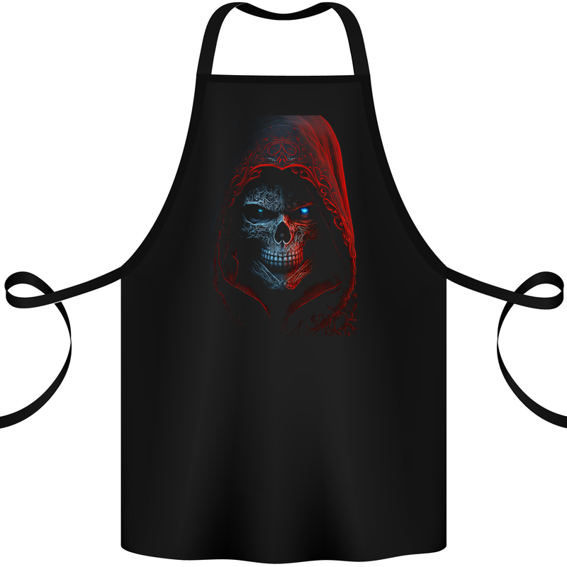 Shady Grim Reaper Skull Cotton Apron 100% Organic Black