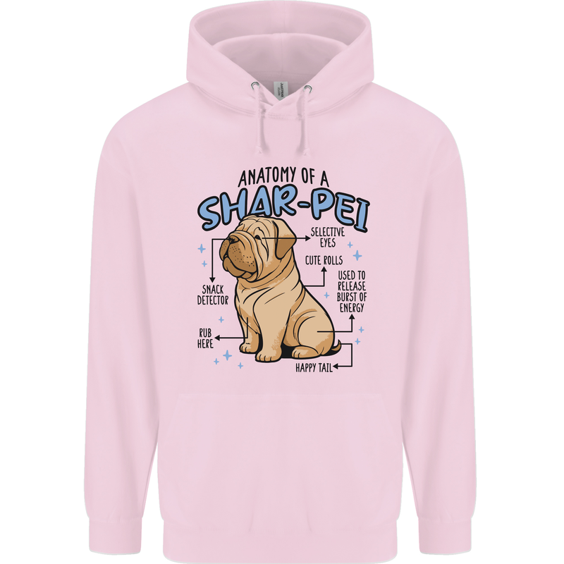 Shar Pei Anatomy Funny Dog Childrens Kids Hoodie Light Pink