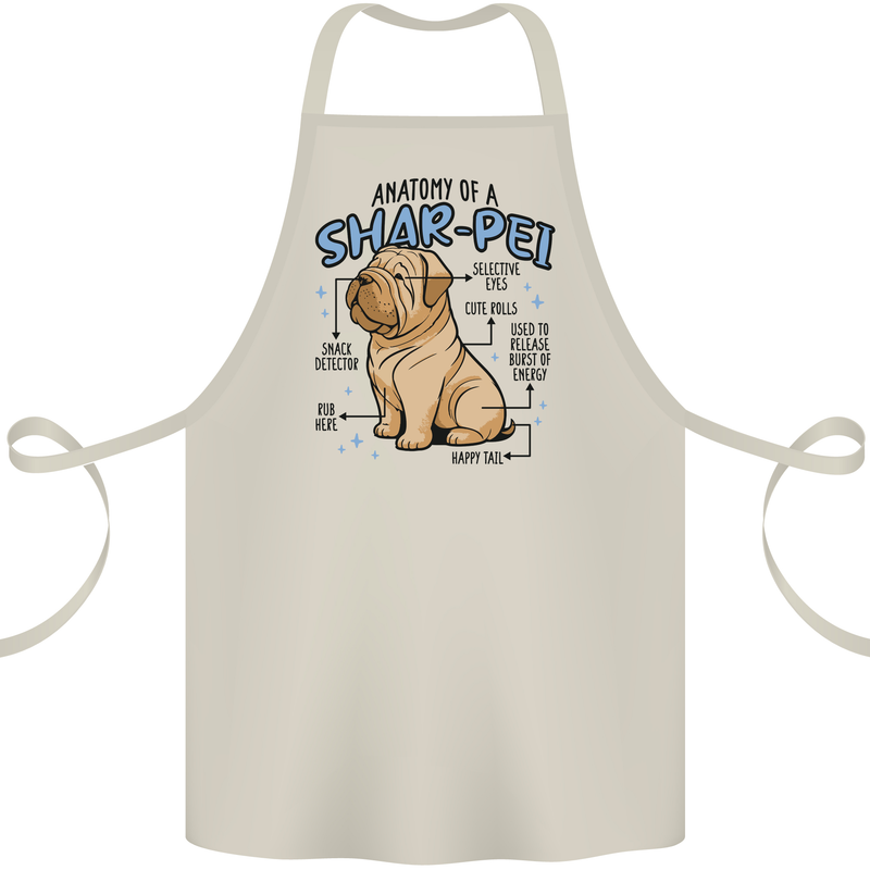 Shar Pei Anatomy Funny Dog Cotton Apron 100% Organic Natural